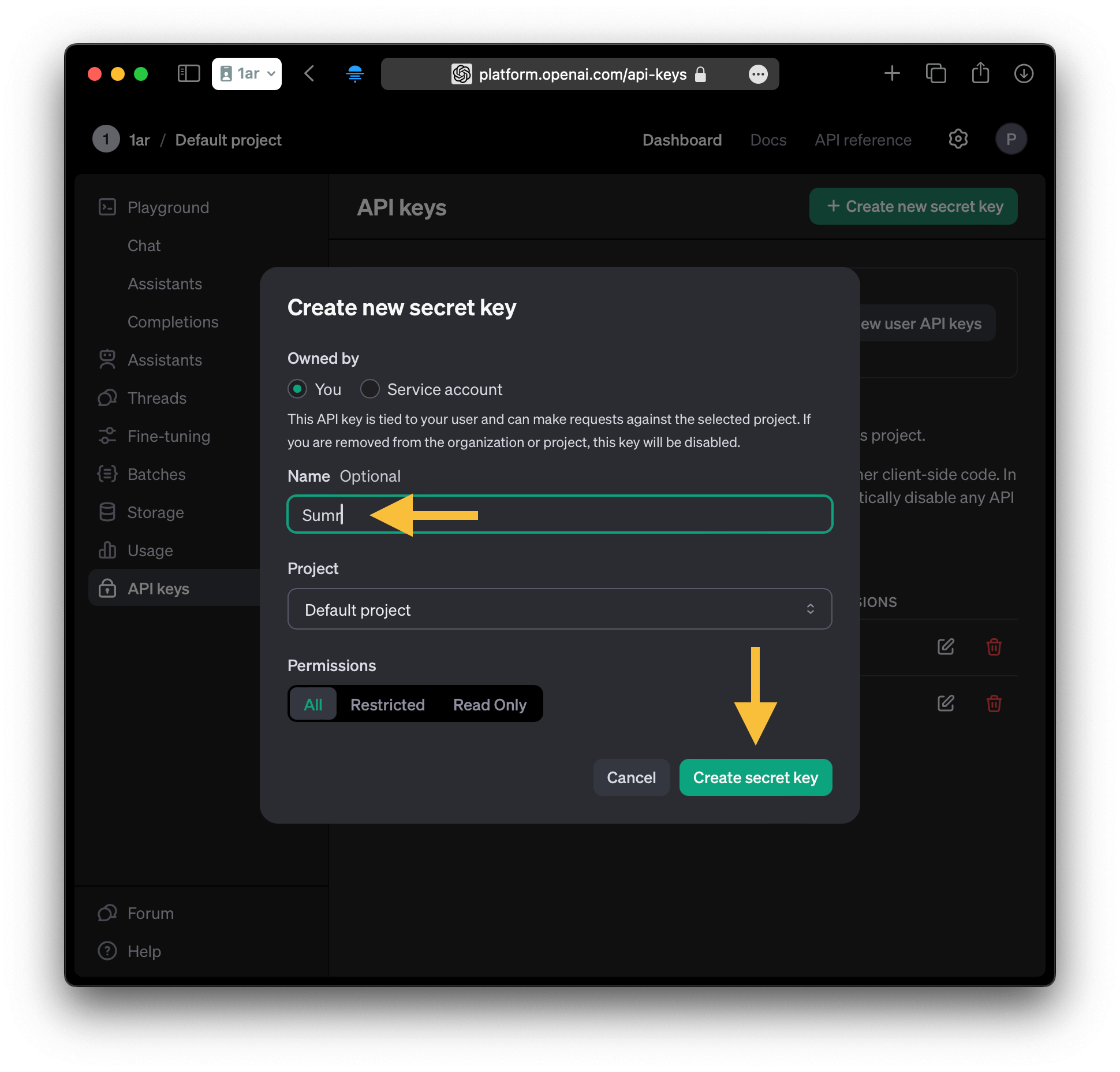 default permissions